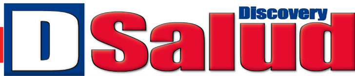 Logotipo de "Discovery Salud" con una gran "Salud" roja y una "D" azul sobre un fondo blanco. La palabra "Discovery" aparece en texto azul más pequeño encima de "Salud".