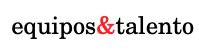 Logotipo con el texto “equipos&talento” en color negro, con un ampersand en color rojo.